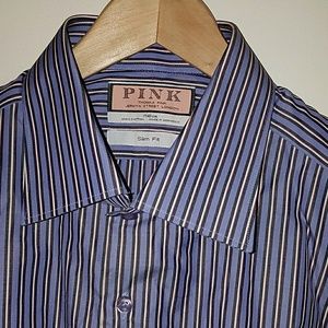 Thomas Pink Slim Fit Dress Shirt. NWOT.